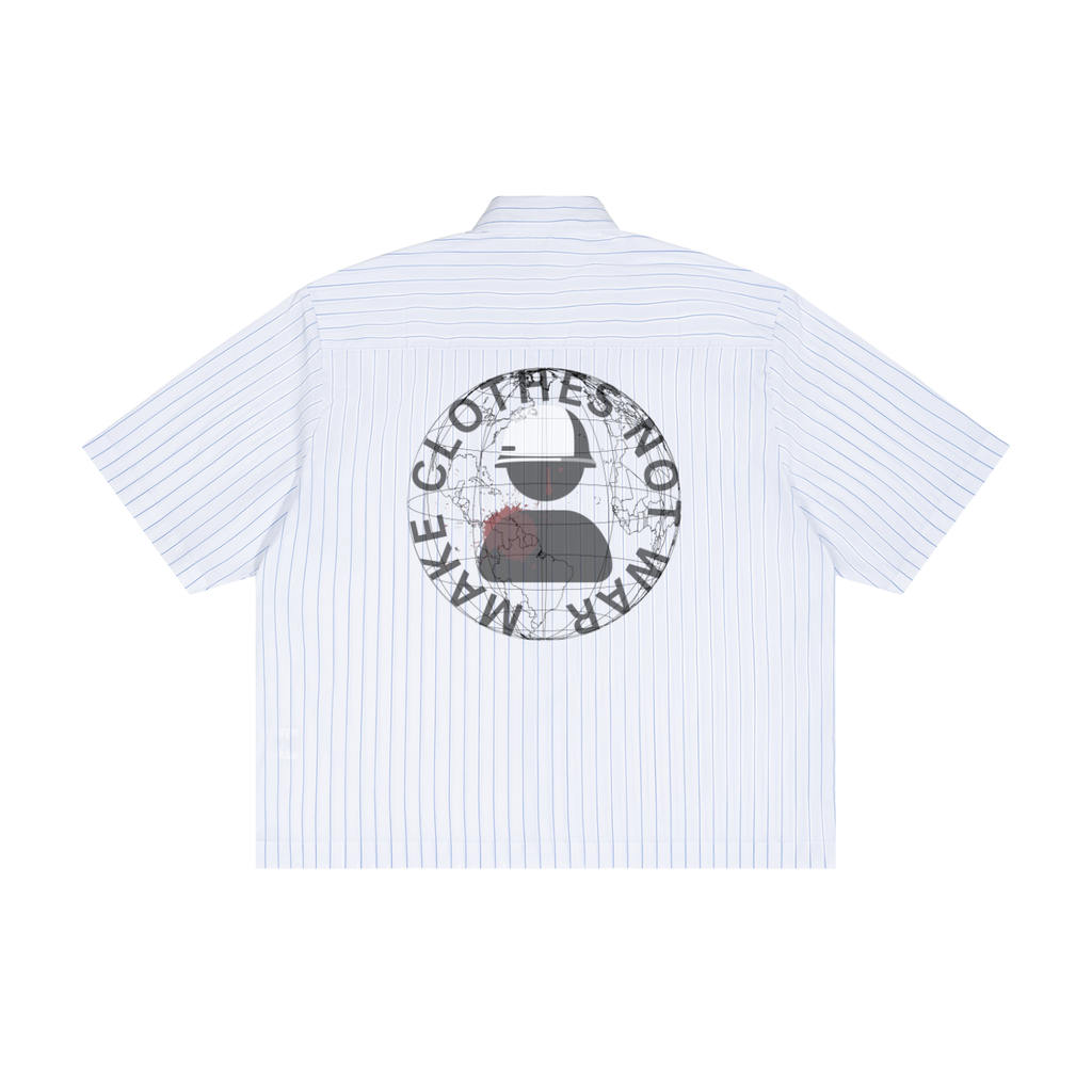STILL HERE GLOBE button up boxy T