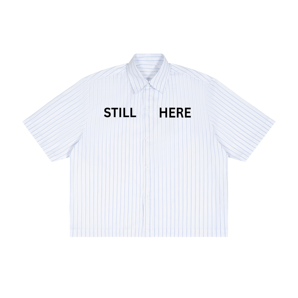 STILL HERE GLOBE button up boxy T